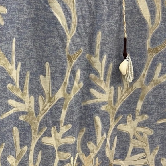 NEW CONDITION Soft Surrounds Blue Cotton Shell Seeker Embroidered Tunic Sz L - Picture 10 of 11